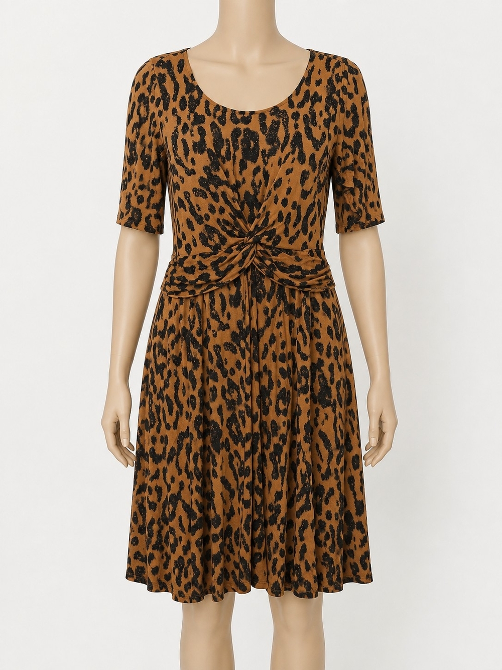 TORRID Super Soft Leopard Print Twist Front Dress Size 1